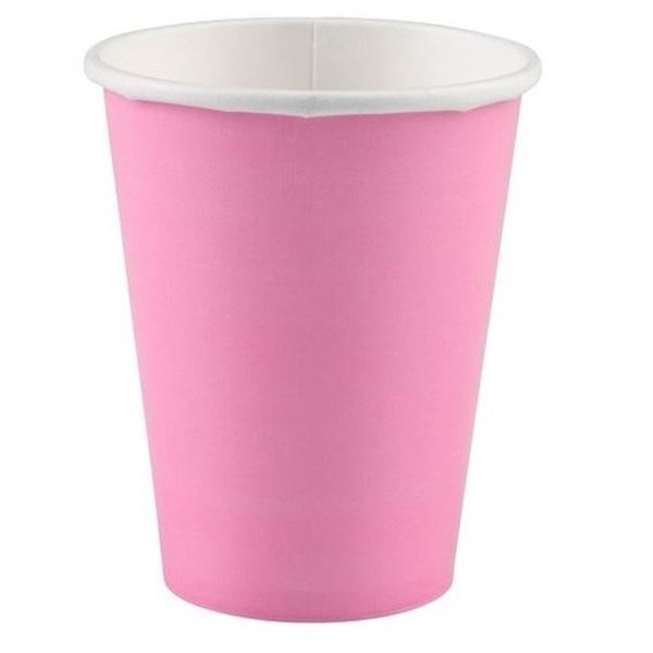 Picture of Vasos Rosa Pastel cartón 266ml (8 unidades)
