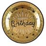 Imagens de Platos Happy Birthday Negro/Dorado cartón 23cm (10)