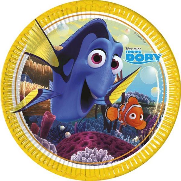 Imagen de Platos Buscando a Dory cartón 23cm (8 uds.)