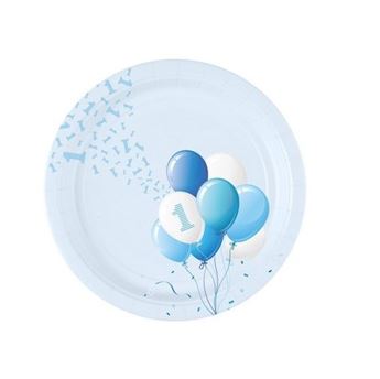 Picture of Platos Un Añito Azul Globos cartón 18cm (8)