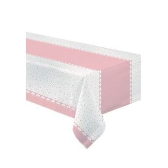 Imagen de Mantel Rosa con Blanco Corazones papel