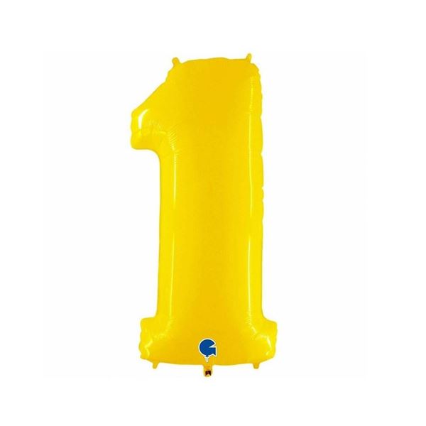 Picture of Globo Número 1 Amarillo Neón (102cm) 