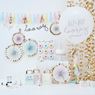 Imagen de Decorados Abanico Pastel y Dorado papel (5 unidades)