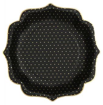 Imagen de Platos Negro Elegante cartón 21cm (10 uds)