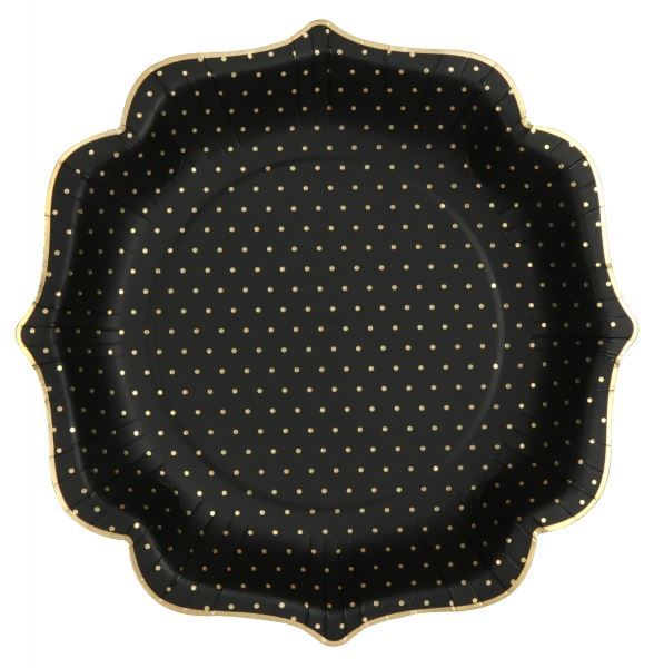 Picture of Platos Negro Elegante cartón 21cm (10 uds)
