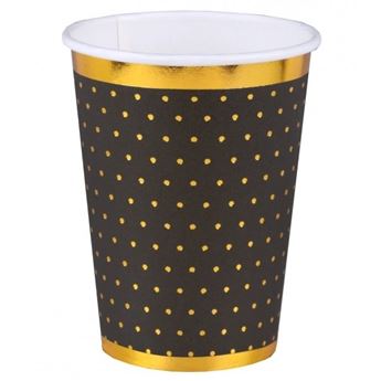 Imagen de Vasos Negro Elegante cartón (10)