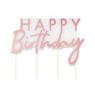 Imagen de Vela Happy Birthday Rosa Dorado