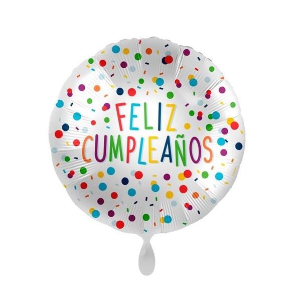 Imagen de Globo Feliz Cumpleaños Puntos Colores (43cm)