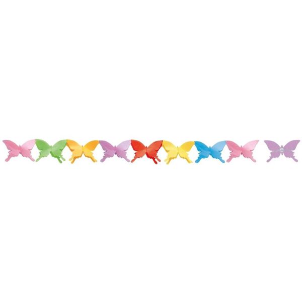 Imagen de Guirnalda Mariposas Multicolor papel (3m)