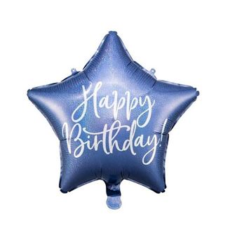 Imagen de Globo Feliz Cumpleaños Estrella Azul (40cm)