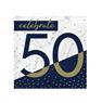 Picture of Servilletas 50 Años Azul y Dorado 33cm (16 uds)