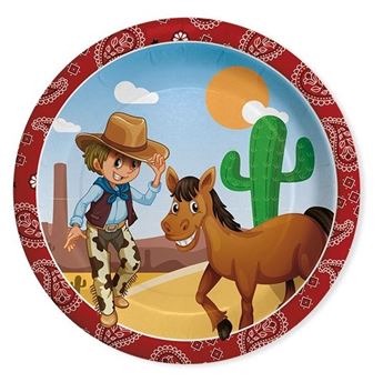 Picture of Platos Oeste Cowboy cartón 24cm (8)