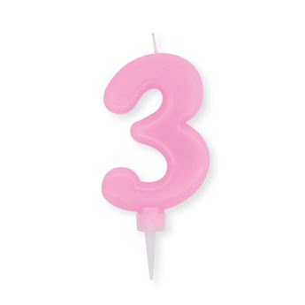 Imagen de Vela 3 Rosa Pastel (10cm)