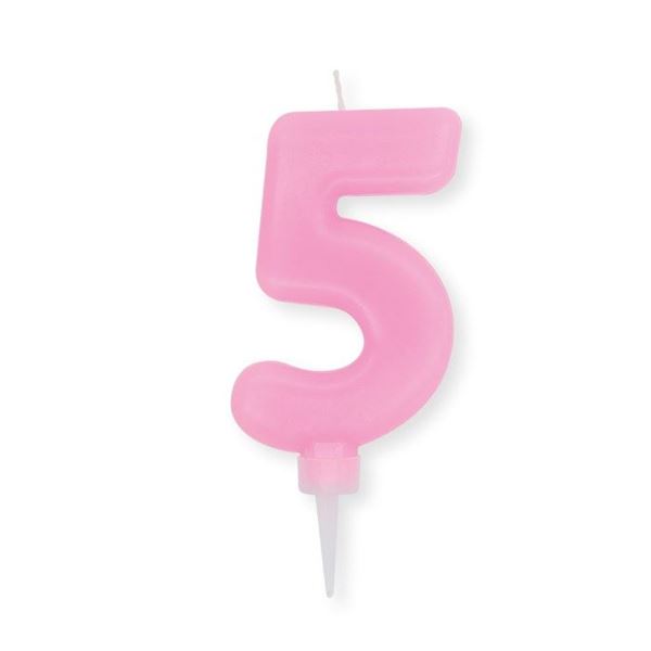 Imagen de Vela 5 Rosa Pastel (10cm) 