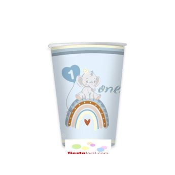 Imagen de Vasos un Año Boho Azul Cartón (8)
