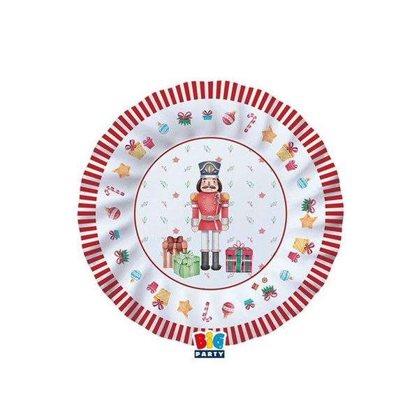 Picture of Platos Cascanueces Navidad cartón 20cm (8 uds.)
