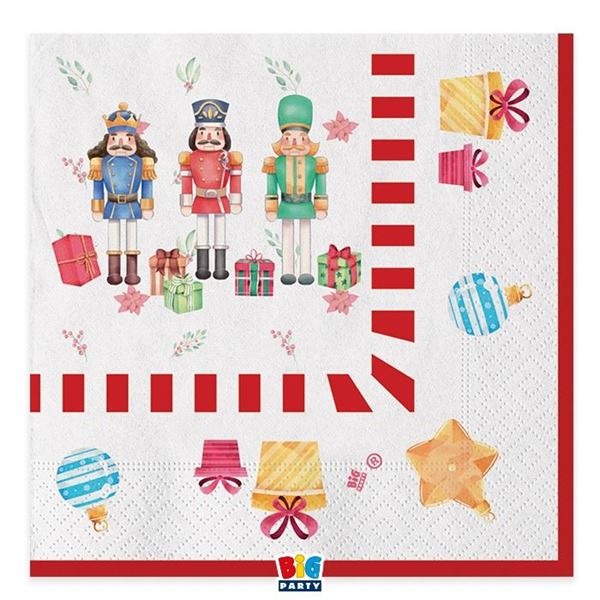 Picture of Servilletas Cascanueces Navidad 33cm (20 unidades)