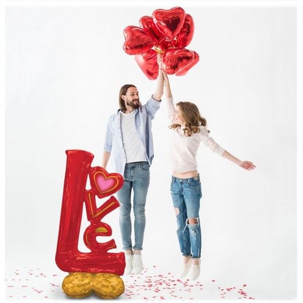 Picture of Globo LOVE Rojo con Base sin Helio (147cm)