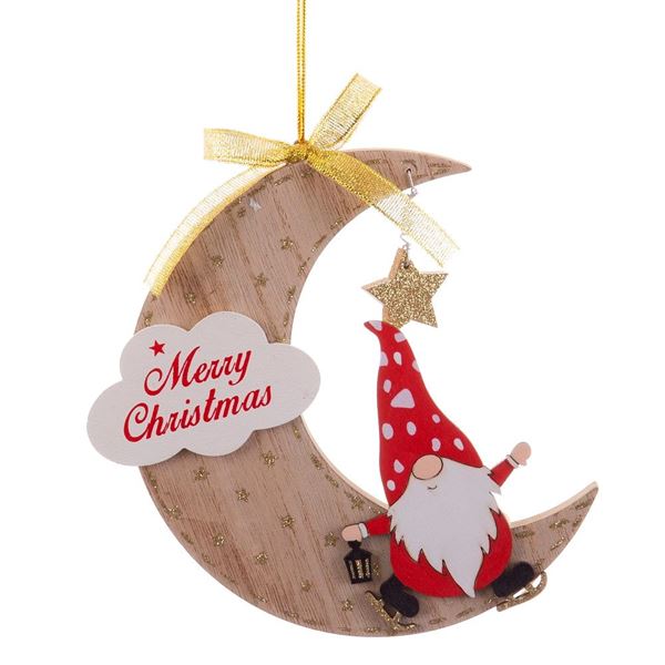 Imagen de Adorno Colgante Luna Merry Christmas 16cm