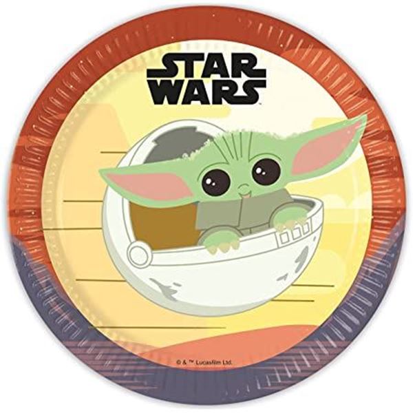 Picture of Platos de Star Wars The Mandalorian cartón 23cm (8 unidades)