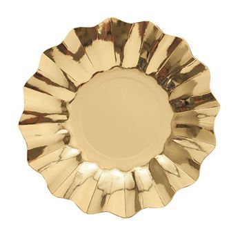 Imagen de Platos Dorado Ondas cartón 21cm (8 uds.)
