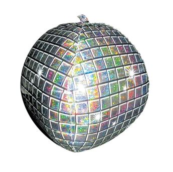 Imagen de Globo Bola Disco Plateada Holográfica (40cm)