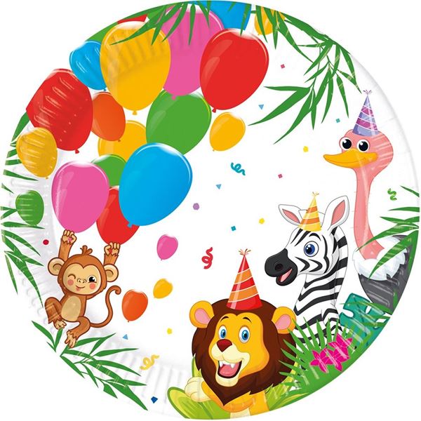 Picture of Platos de Jungla Safari Infantil cartón 23cm (8 uds)