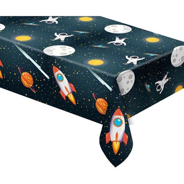 Picture of Mantel Cohete Espacial Infantil plástico (120cm x 180cm)