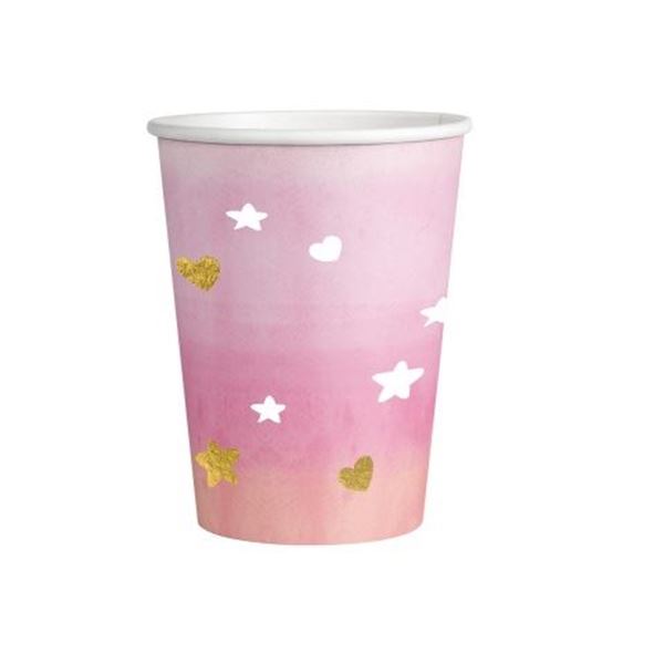 Picture of Vasos Oh Baby Rosa cartón (8 unidades)