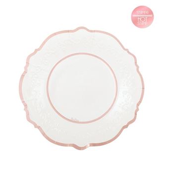 Imagen de Platos Rose Liberty Borde Rosa Dorado cartón 21cm (8)