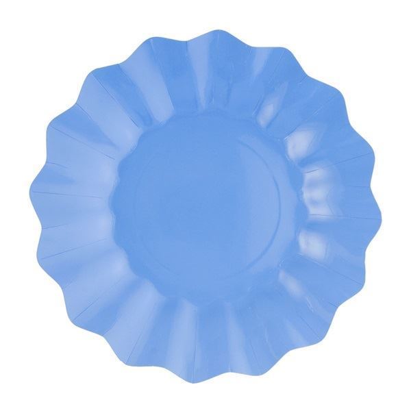 Imagen de Platos Azul Índigo Ondas cartón 21cm (8 uds.)
