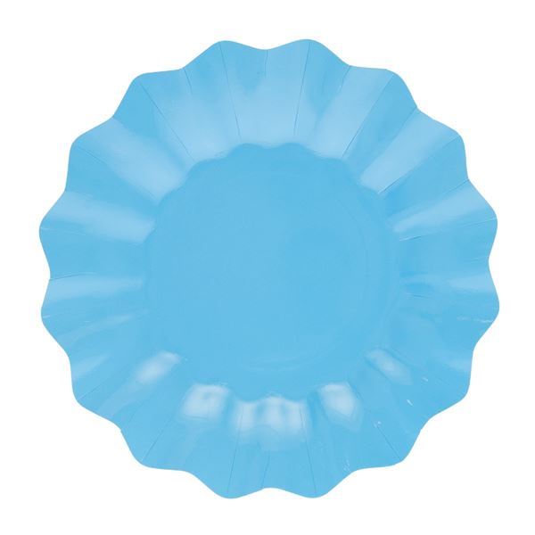 Imagen de Platos Turquesa Ondas cartón 27cm (8 uds.)
