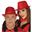 Picture of Sombrero Gangster Rojo Lentejuelas