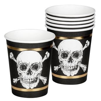 Imagen de Vasos de Pirata Calavera cartón (10 uds.)