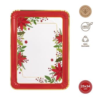 Imagen de Bandeja Navideña Poinsettia rectangular 25x34cm (1)