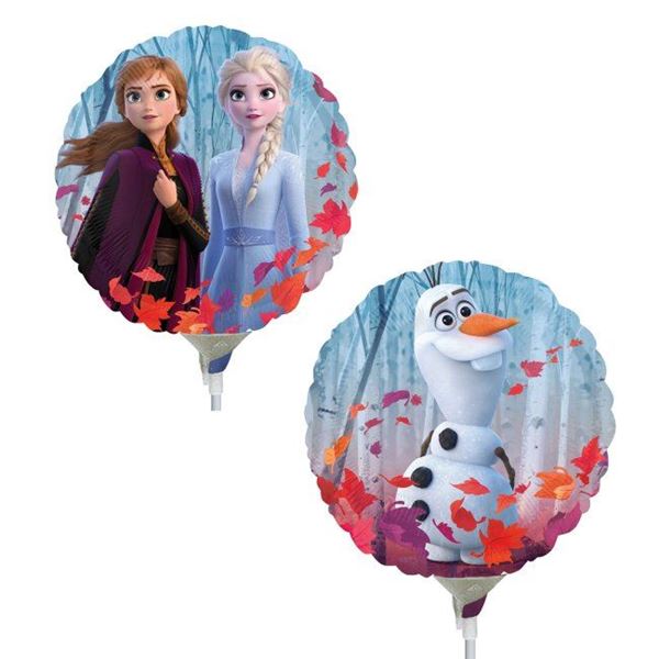 Imagen de Globo Frozen inflado con palito 23cm