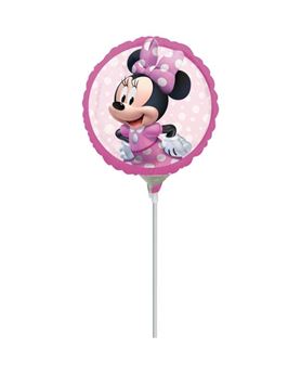 Imagen de Globo Minnie Mouse inflado con palito 23cm