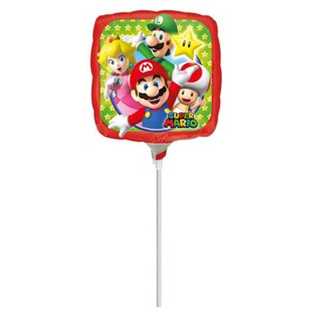 Imagens de Globo de Super Mario Bros inflado con palito 23cm