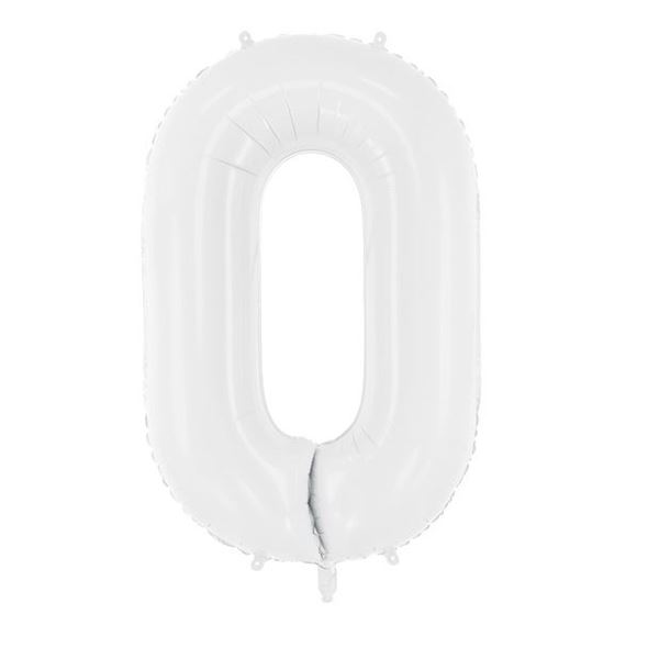 Imagen de Globo Número 0 Blanco Gigante (86cm)