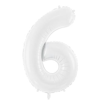 Imagen de Globo Número 6 Blanco Gigante (86cm)