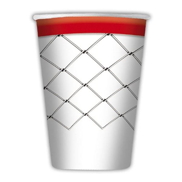 Imagen de Vasos Basket Baloncesto Red cartón (8 unidades)