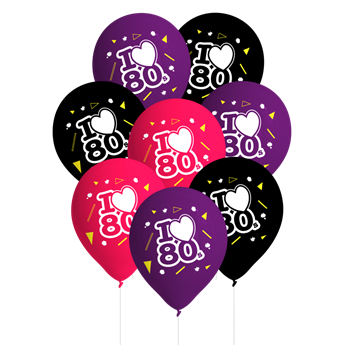 Imagen de Globos I Love 80's Látex (8 unidades)