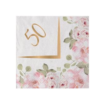 Imagen de Servilletas Floral 50 Aniversario papel 25cm (20)