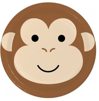 Imagens de Platos Animales Mono Infantil cartón 23cm (8)