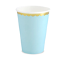 Imagen de Vasos Azules Borde Dorado cartón (6 unidades)