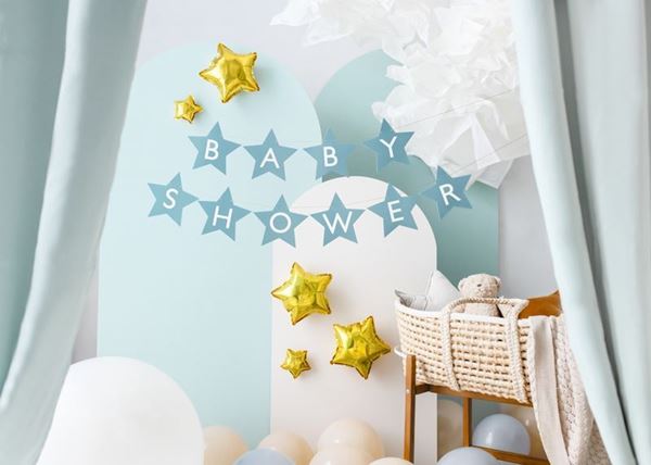 Picture of Banderín Baby Shower Estrellas Azul Claro (3m)