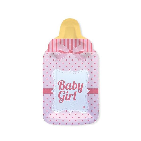 Imagens de Platos Biberón Rosa cartón 26cm (8 uds.)