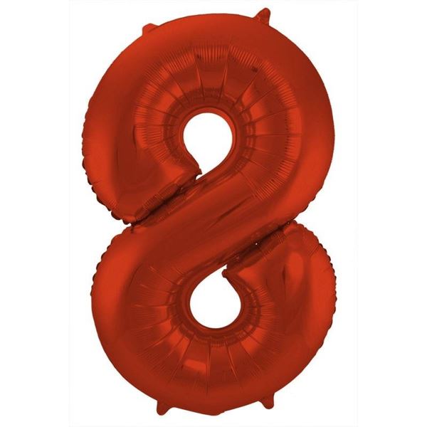 Picture of Globo Número 8 Rojo Mate Gigante (86cm)