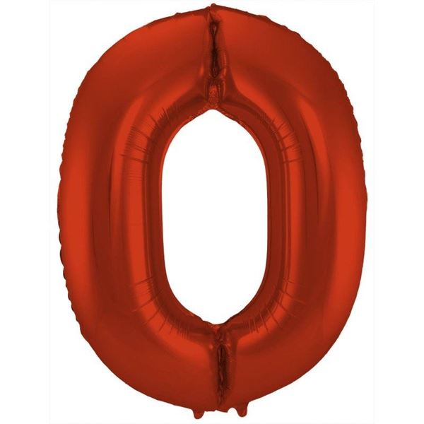 Imagens de Globo Número 0 Rojo Mate Gigante (86cm)