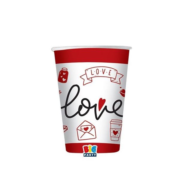 Picture of Vasos Corazón Love cartón (6 uds.)